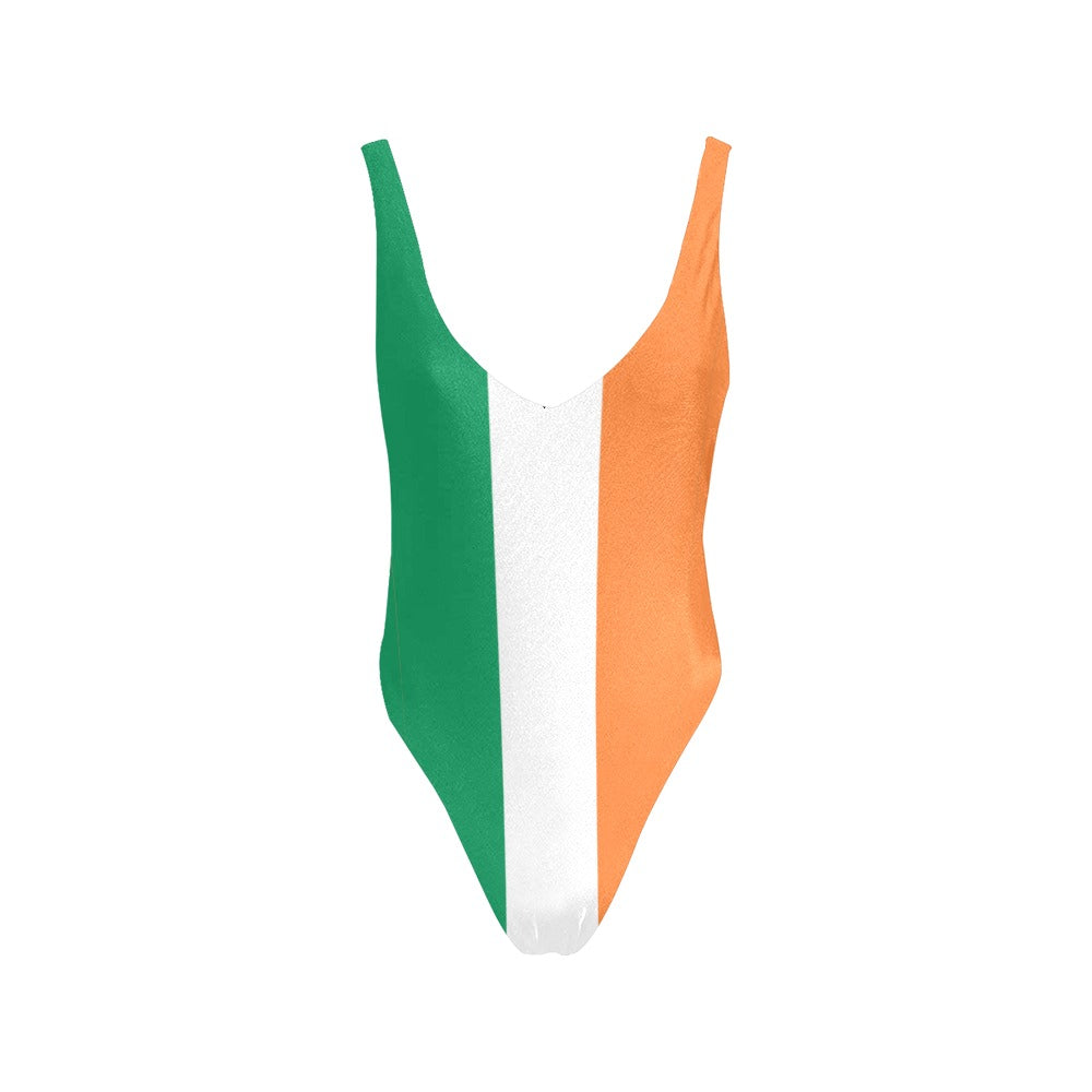 Ireland Flag Inspired Women’s Backless One-Piece Swimsuit