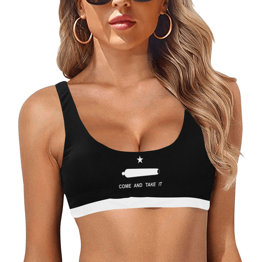 Come and Take It Flag Inspired Sport Bikini Top