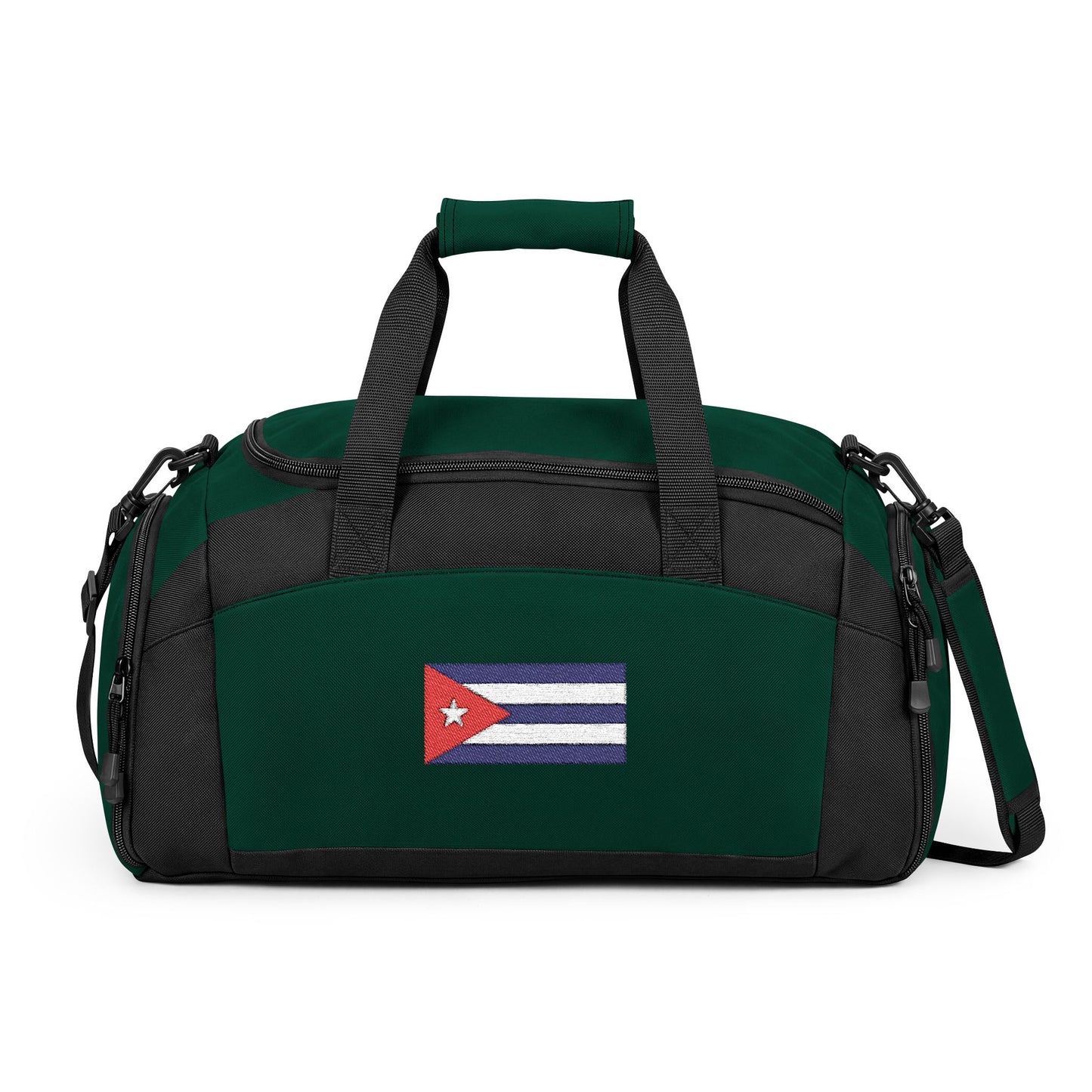 Cuba Flag Gym Bag — Black Duffle with Embroidered Cuba Flag