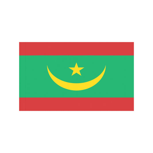 [Luv My Flag] Mauritania flag with crescent and star design.