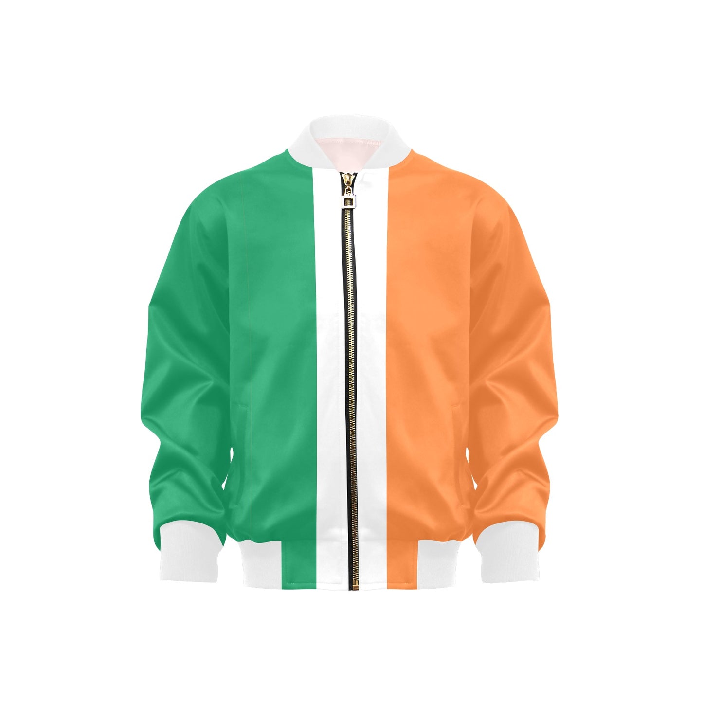 Ireland Flag Inspired Kids' Bomber Jacket with Pockets