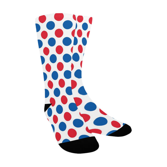 USA/American Flag Inspired Polka Dot Pattern Women’s Custom Socks Made in the USA