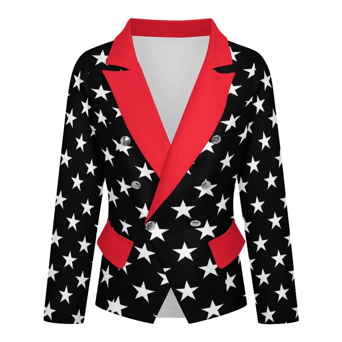 Thin Red Line Flag Inspired Women’s Double Breasted Blazer