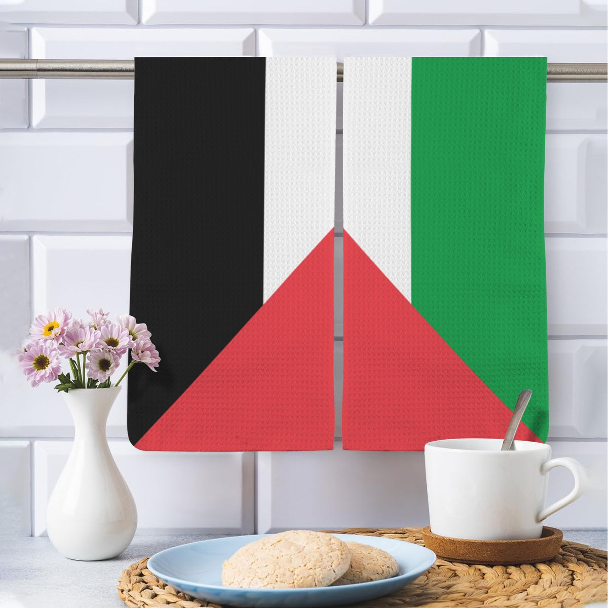 Palestine Flag Inspired Kitchen Towel 40X60cm (Pack of 2) | Printed In the USA