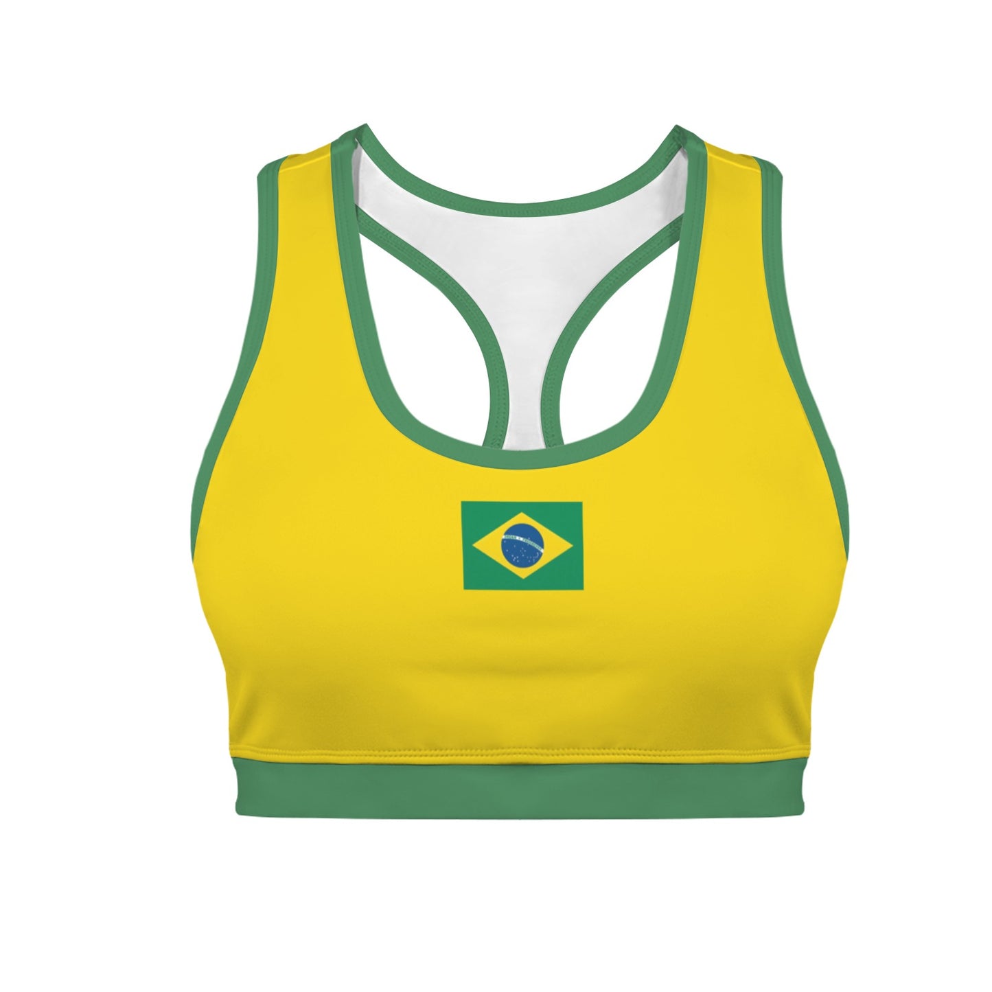 Brasil Flag Racerback Sports Bra