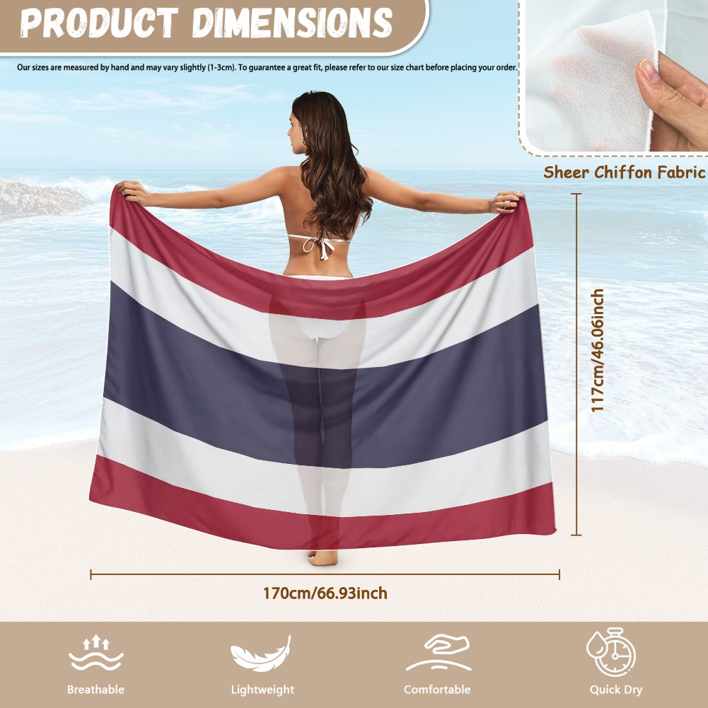 Thailand Flag Inspired Bikini Cover-Up