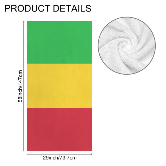 Mali Flag Inspired Custom Bath Towel 29"x58"(Made in USA)