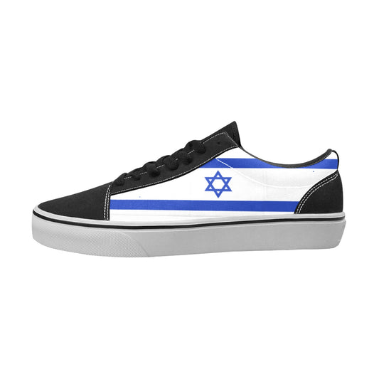 Israel Flag Inspired Women's Lace-Up Canvas Shoes