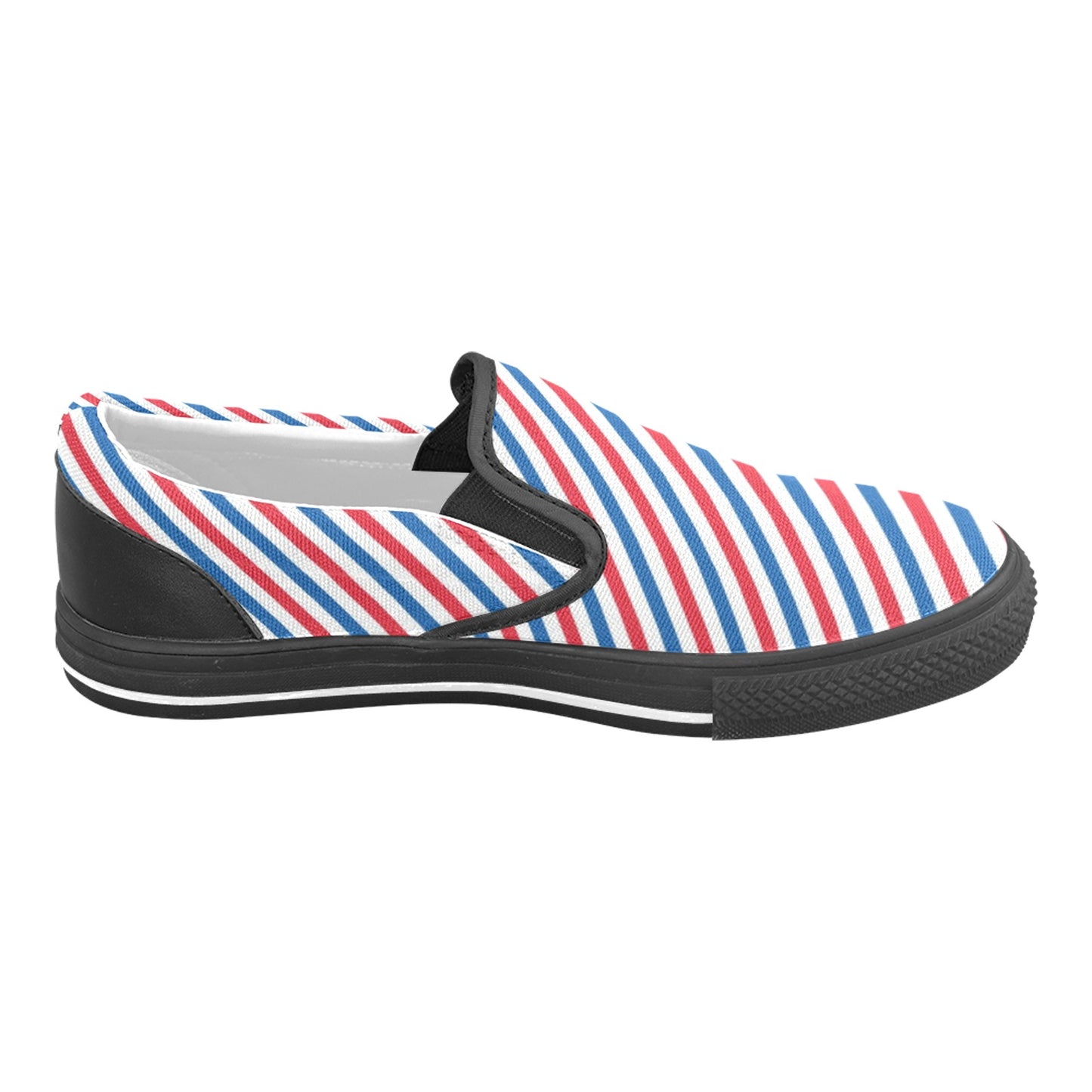 USA/American Flag Inspired Striped Pattern Men's Slip-on Canvas Shoes