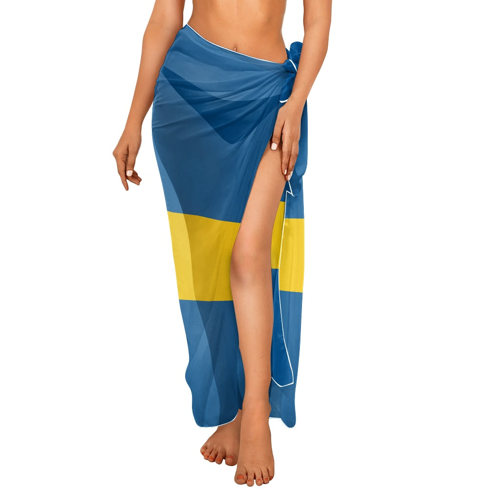 Sweden Flag Inspired Bikini Cover-Up