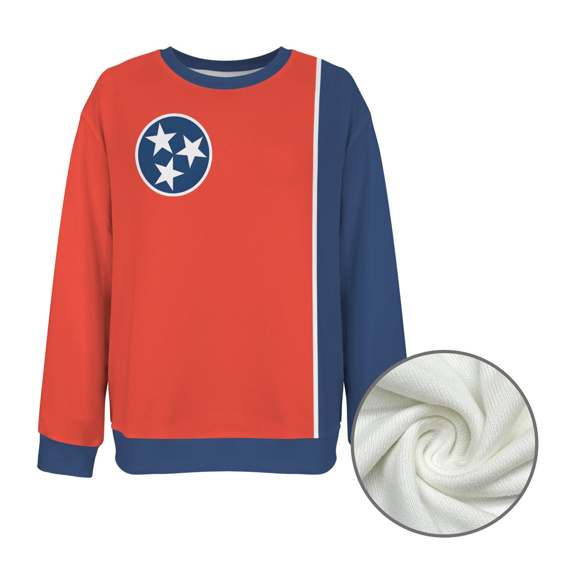 Tennessee Flag Inspired Women's Crew Neck Sweater Printed in the USA
