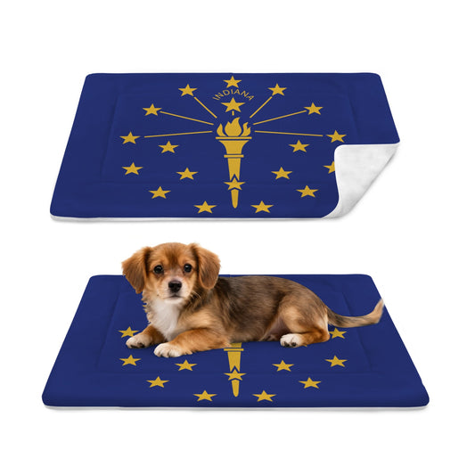 Indiana Flag Inspired Pet Mat 25x18inch (Made in the USA)