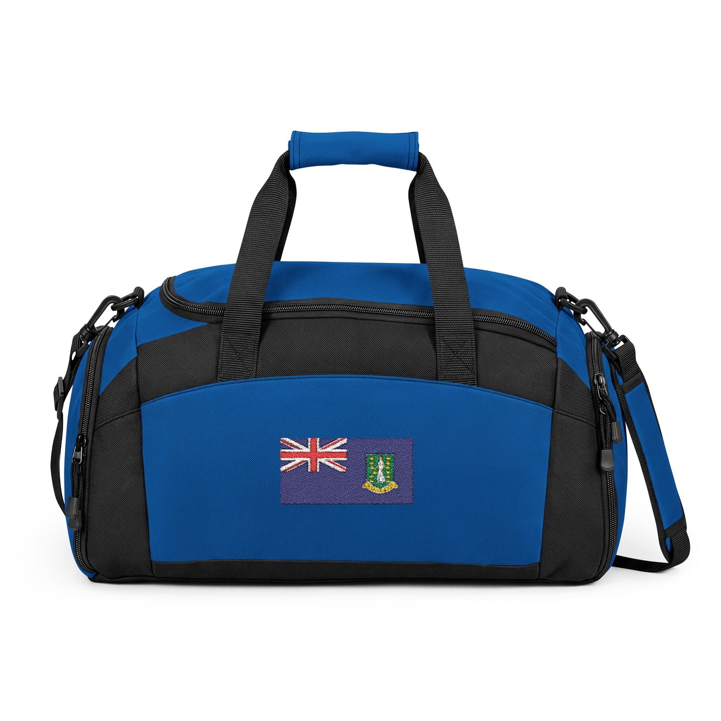 Virgin Islands (British) Flag Gym Bag — Black Duffle with Embroidered Virgin Islands (British) Flag