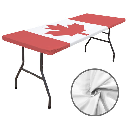 Canada Flag Inspired Custom Elastic Fitted Tablecloth 72x30 inch (Made in the USA)