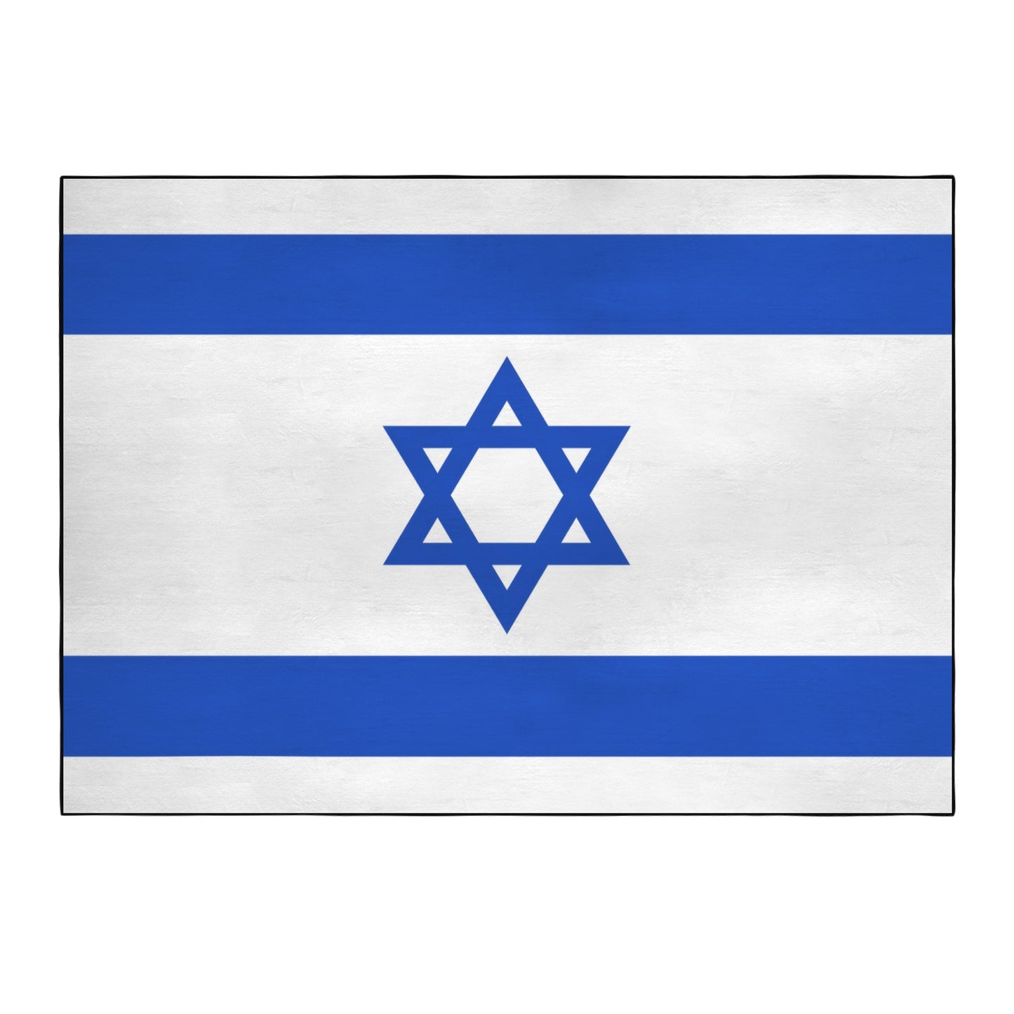 Israel Flag Inspired 84x60 Inch Area Rug with Black Binding (Made in the USA)