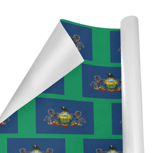 Pennsylvania Flag Custom Gift Wrapping Paper 58"x 22.5" (4 Rolls)