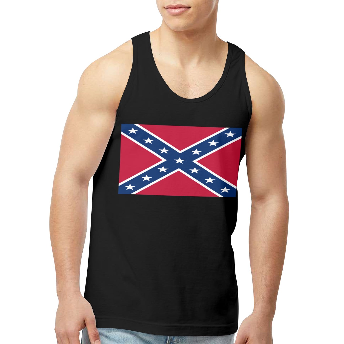 Confederate States Battle Flag Men's Tank Top (Front Printing) | Ships from USA