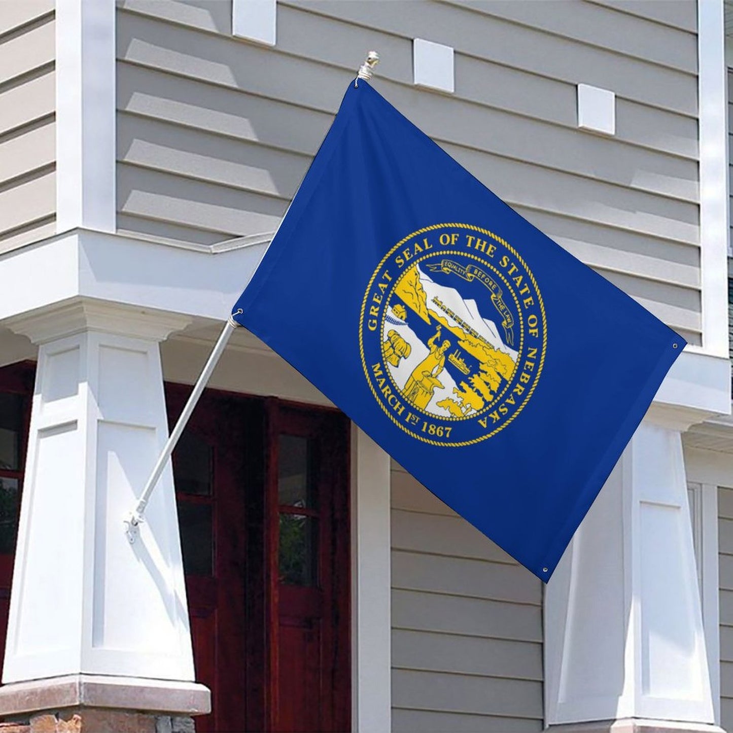 Nebraska Flag Inspired Wall Mount Flag with Four Grommets (35x59 in)