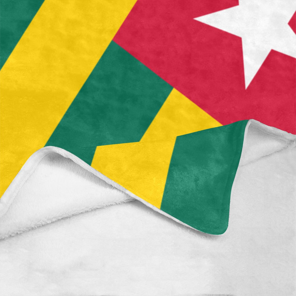 [Luv My Flag] blanket showcasing vibrant Togo flag design.