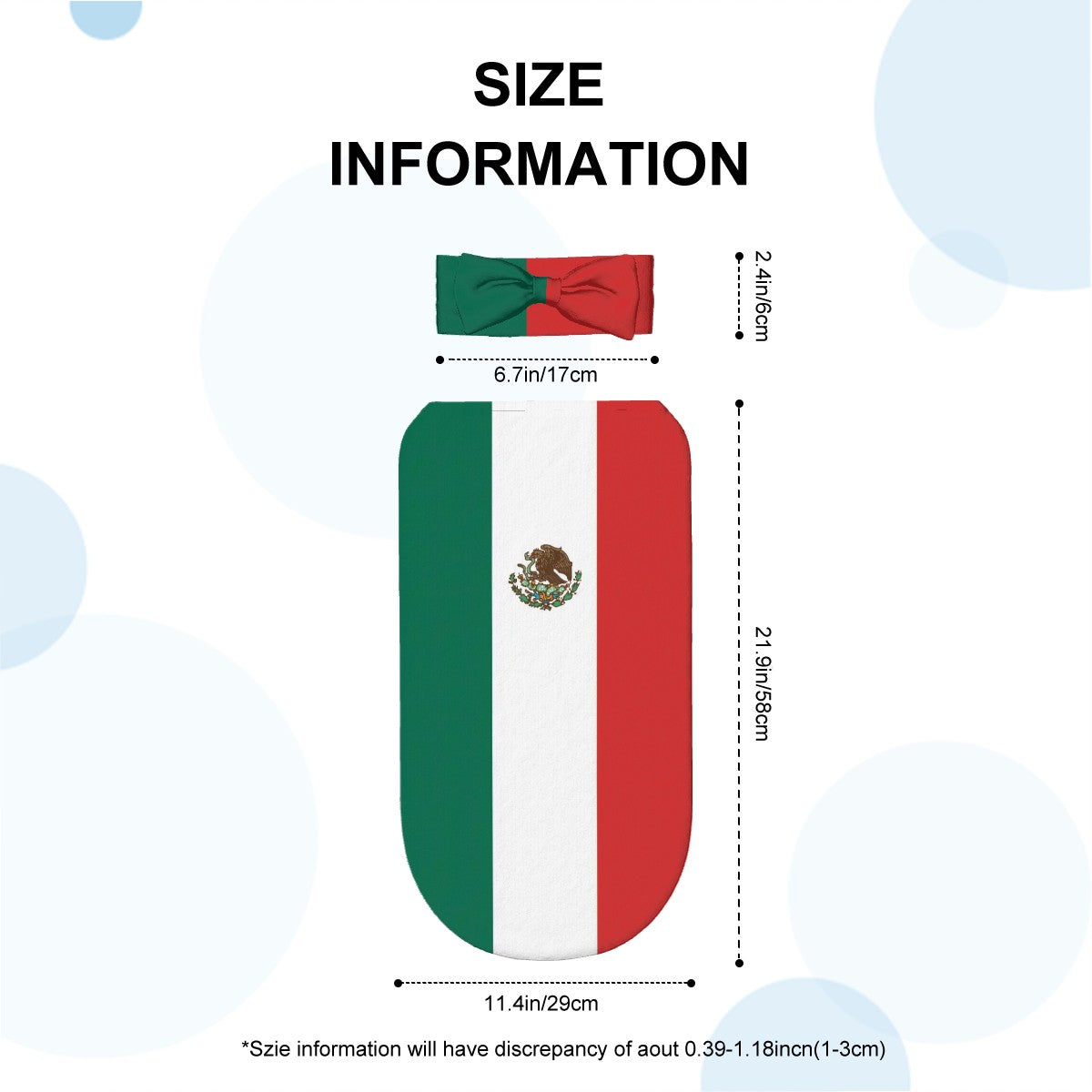 Mexico Flag Inspired Baby Swaddle Sack with Baby Headband