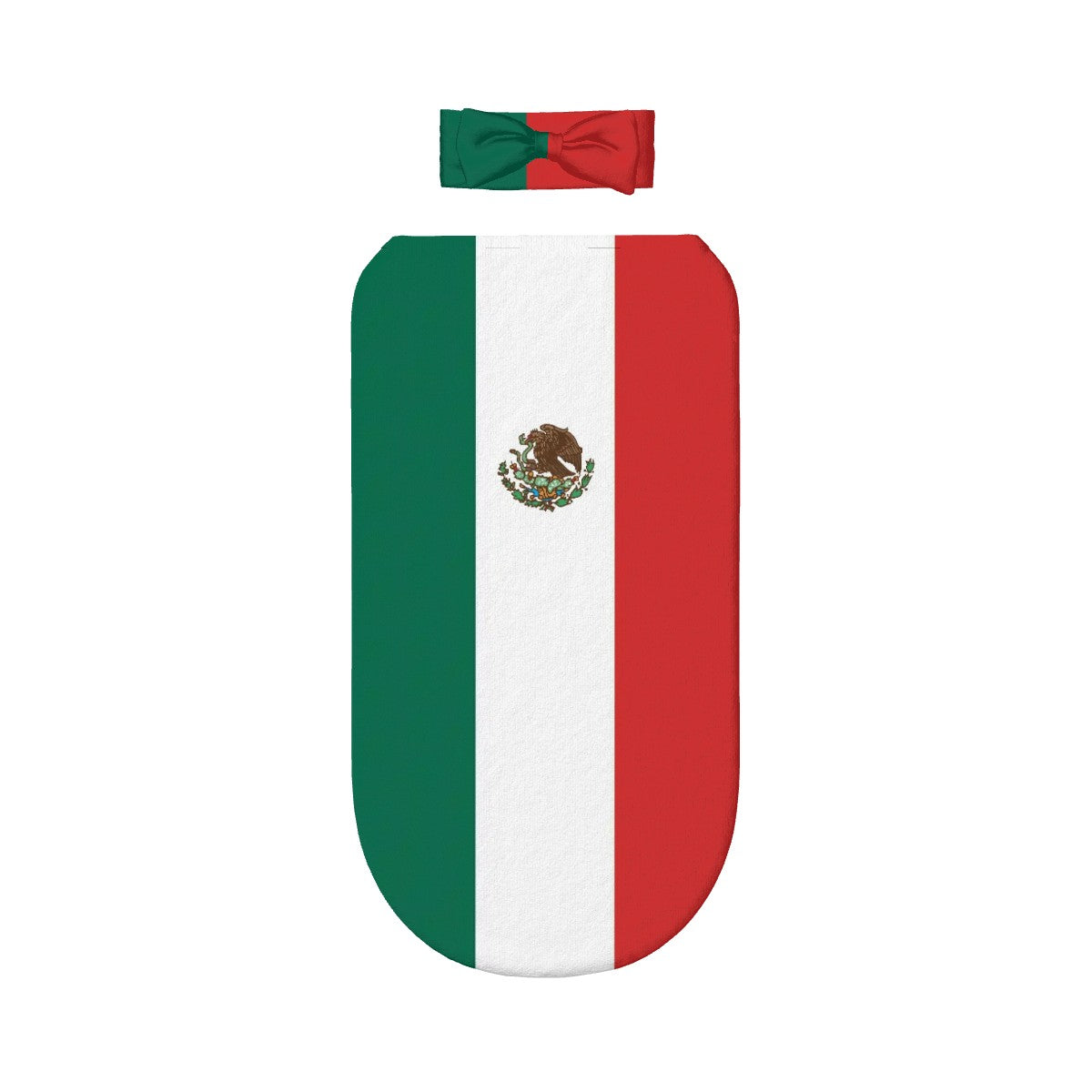 Mexico Flag Inspired Baby Swaddle Sack with Baby Headband
