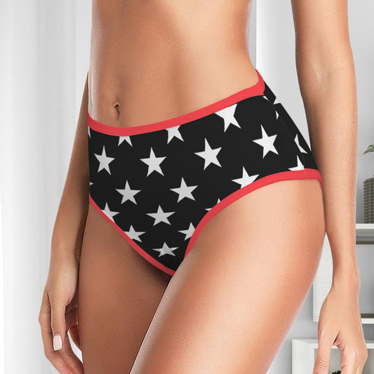 Thin Red Line Flag Inspired Women's High Waisted Brief