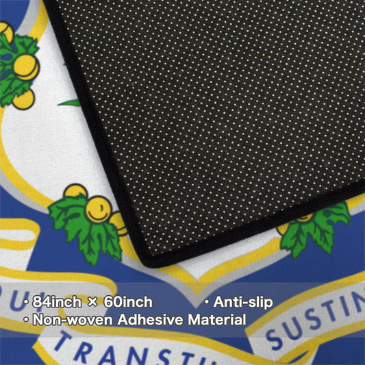 Connecticut Flag Inspired 84x60 Inch Area Rug with Black Binding (Made in the USA)