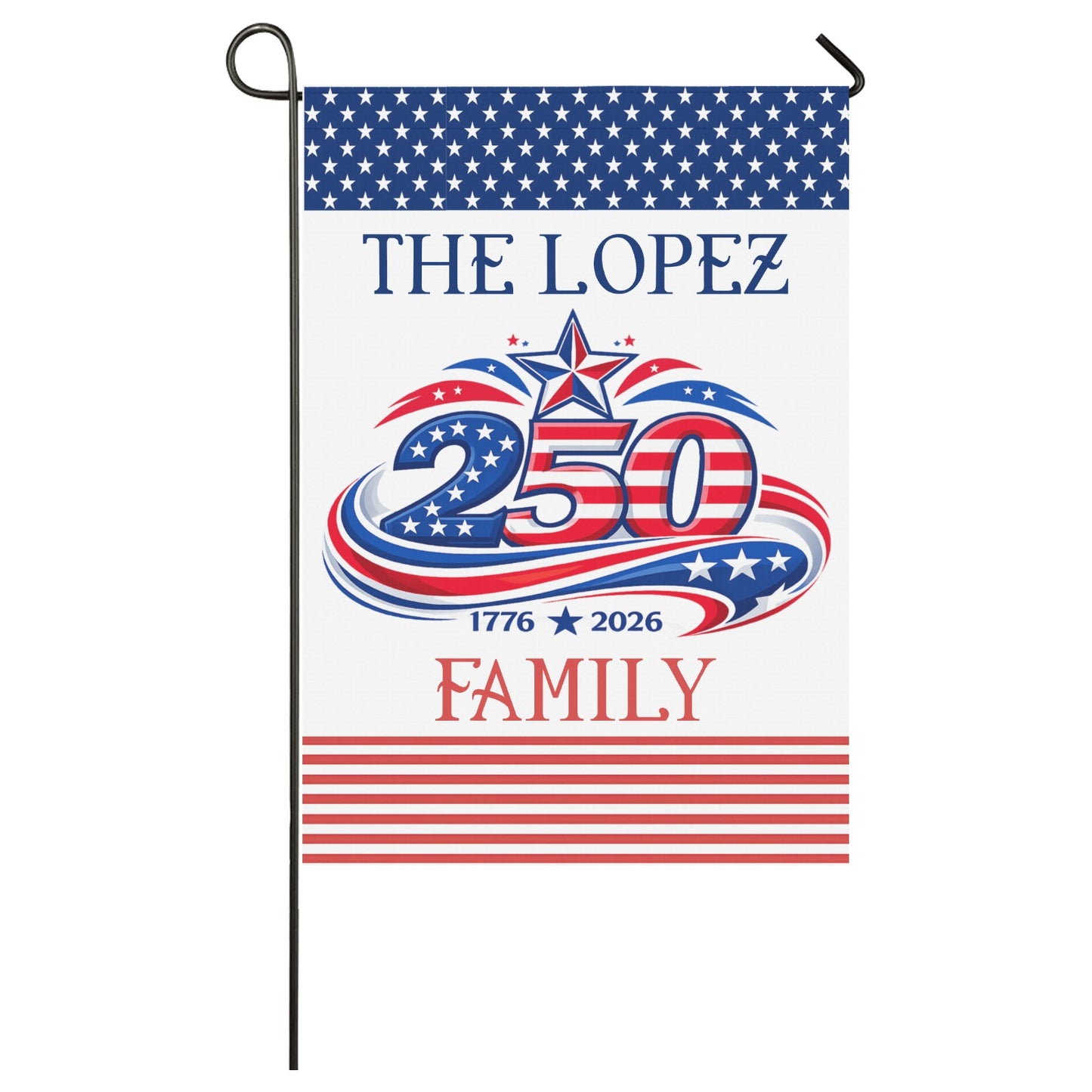 America 250th Anniversary Personalized Garden Flags Made in the USA (2 STYLES and sizes)