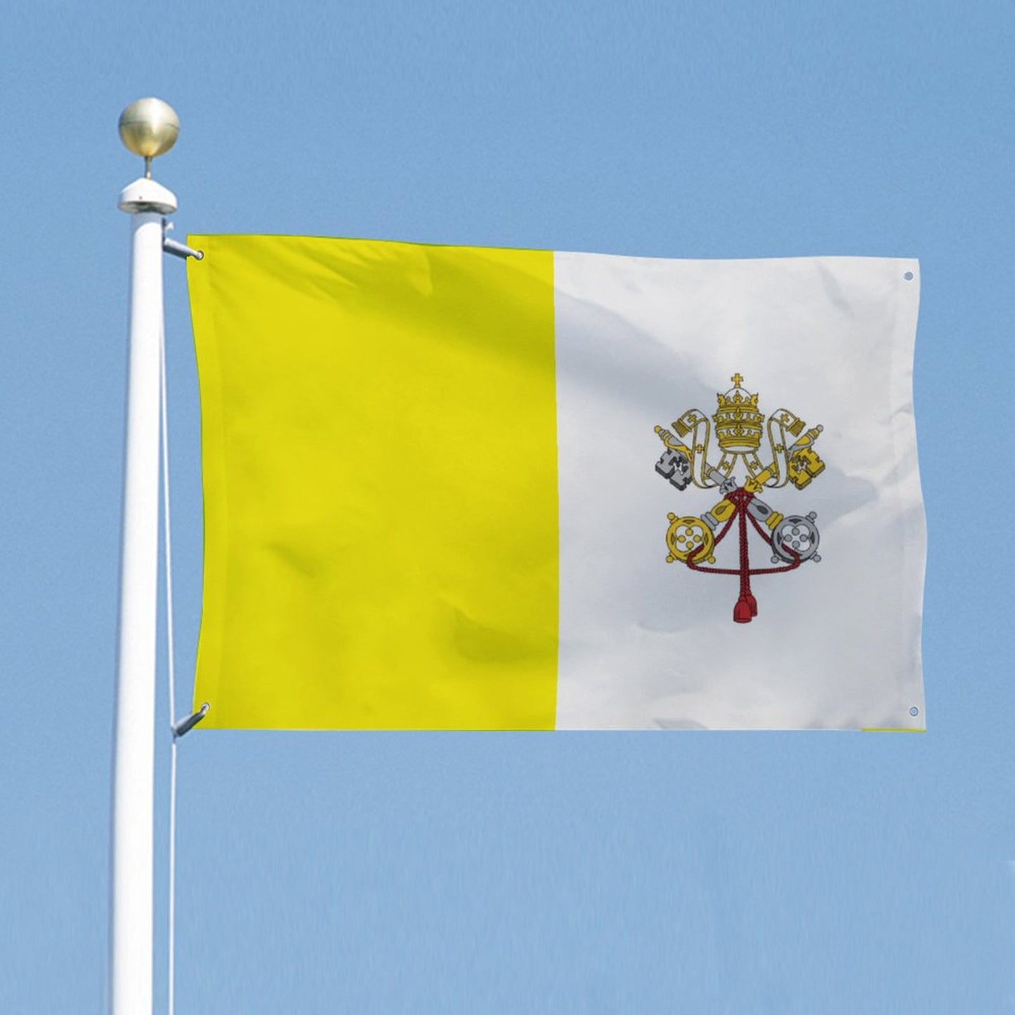Vatican City Flag Inspired Wall Mount Flag with Four Grommets (35x59 in)