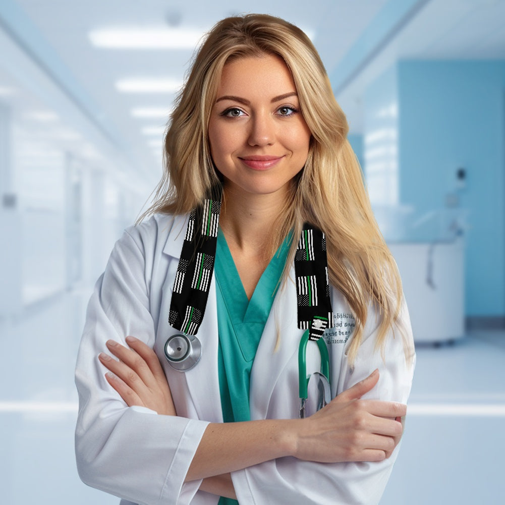 Thin Green Line Flag Inspired Stethoscope Protective Cover