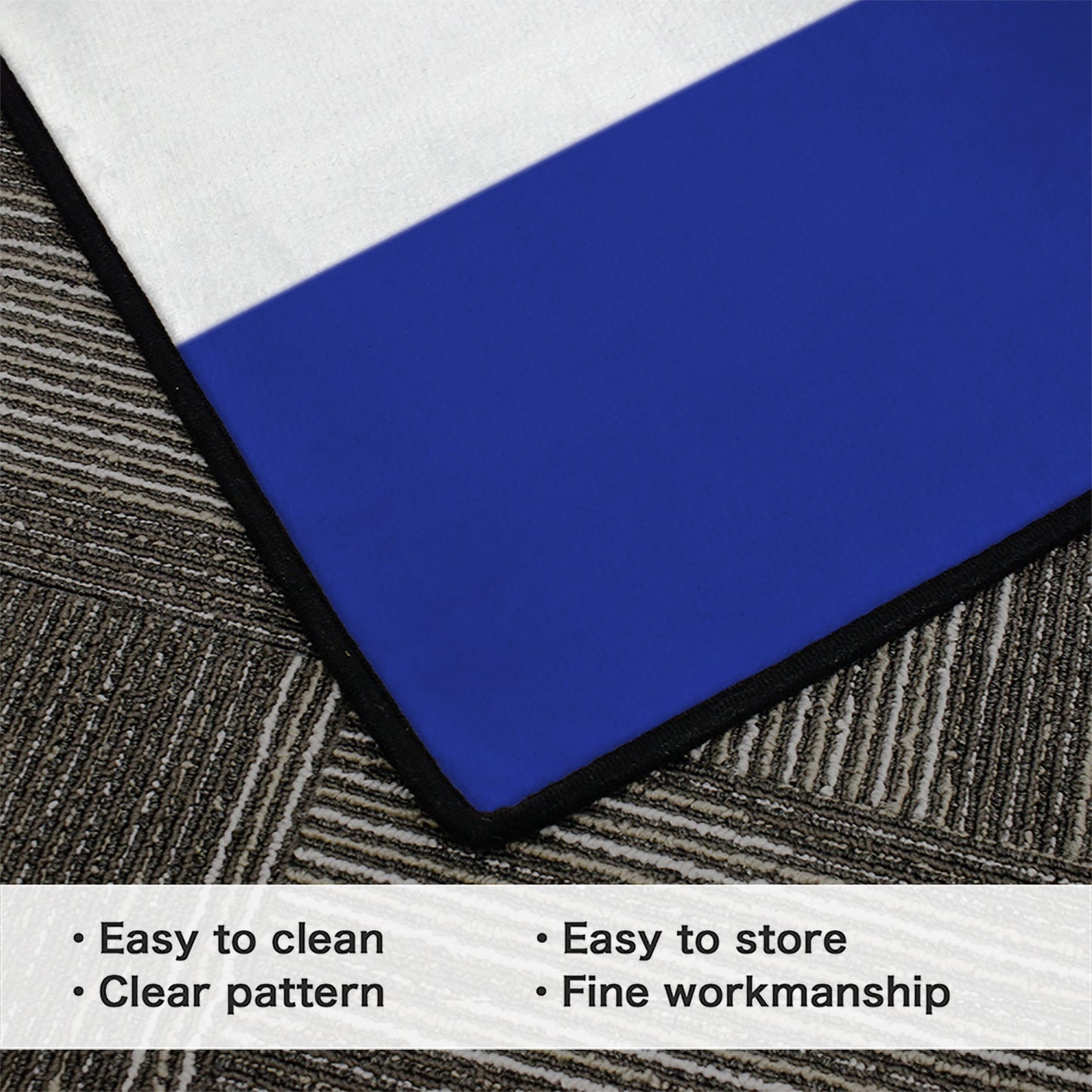 Costa Rica Flag Inspired 84x60 Inch Area Rug with Black Binding (Made in the USA)