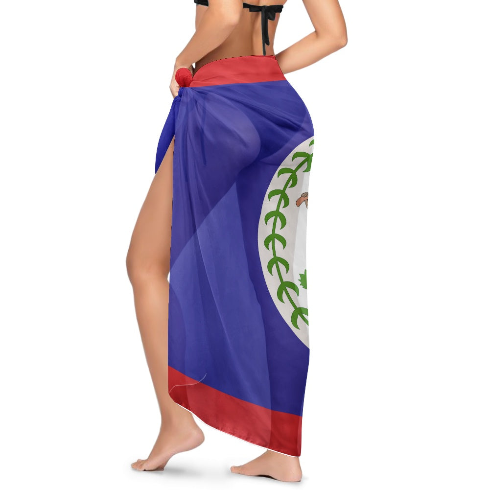 Belize Flag Inspired Bikini Cover-Up