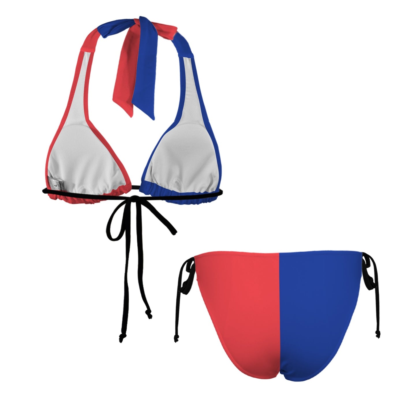 France Flag Inspired Halterneck String Bikini Sets
