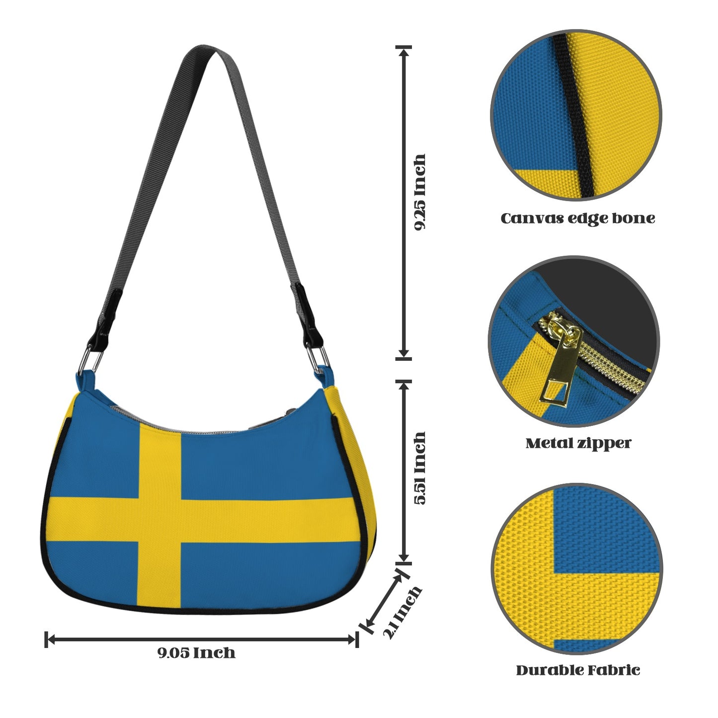 Sweden Flag Inspired Women's Shoulder Bag
