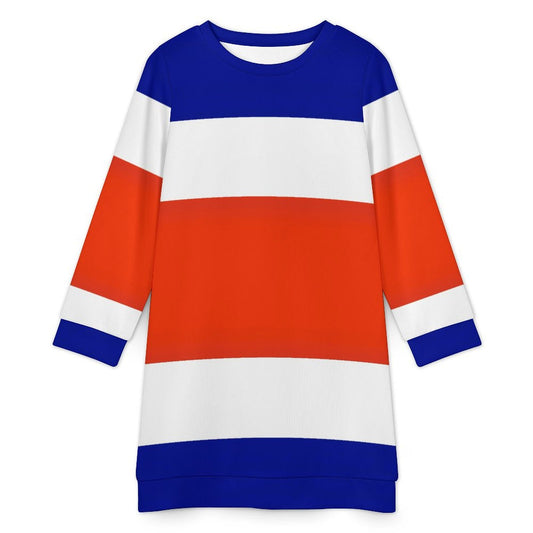 Costa Rica Flag Inspired Sweater Dress