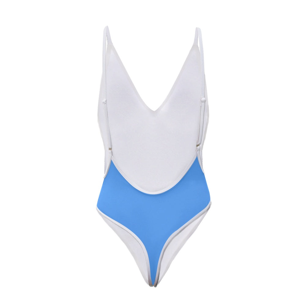 Thin Blue Line Flag Inspired Eagle One-Piece Thong Swimsuit