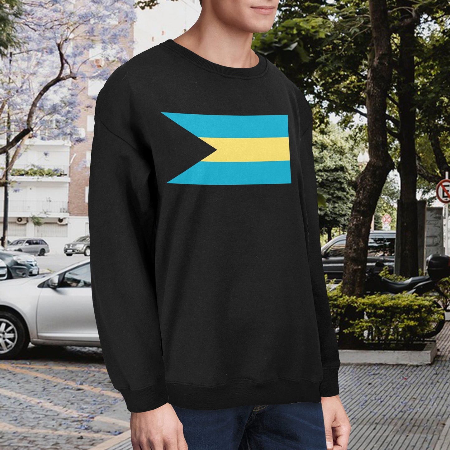 Bahamas Flag Unisex Fleece Sweatshirt (Made in the USA)