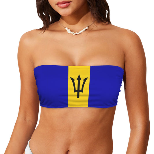 Barbados Flag Inspired Bandeau Tube Bikini Top