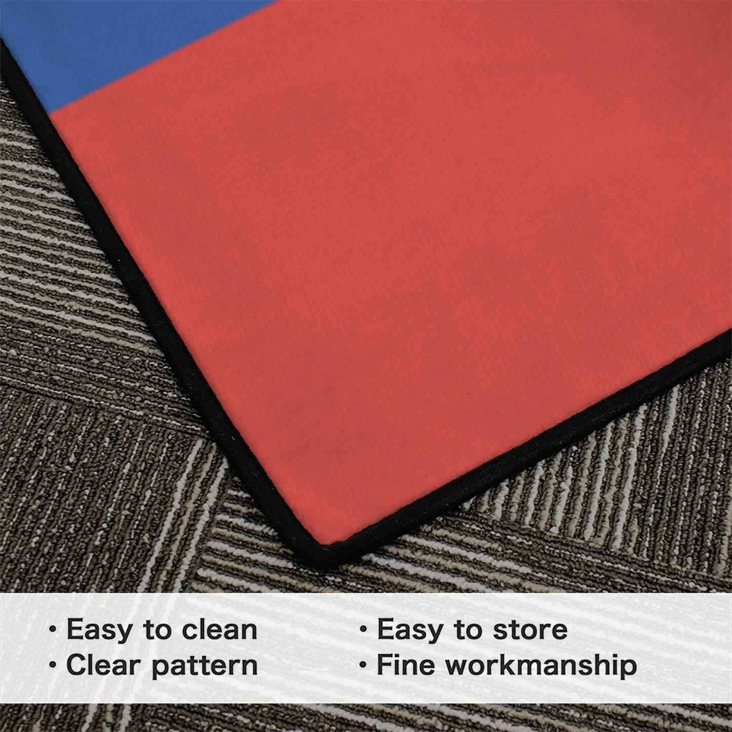 Ecuador Flag Inspired 84x60 Inch Area Rug with Black Binding (Made in the USA)