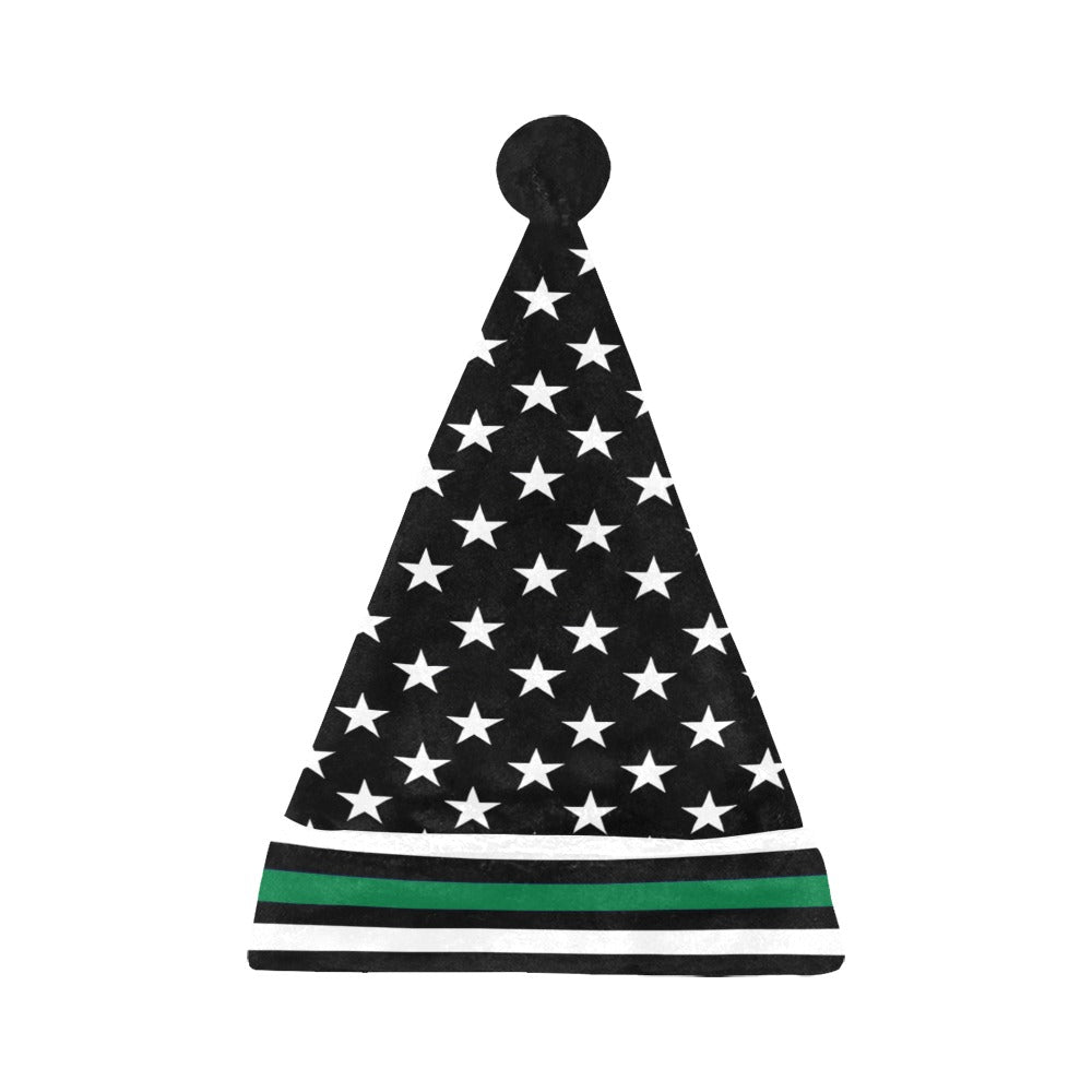 Thin Green Line Flag Christmas Santa Hat