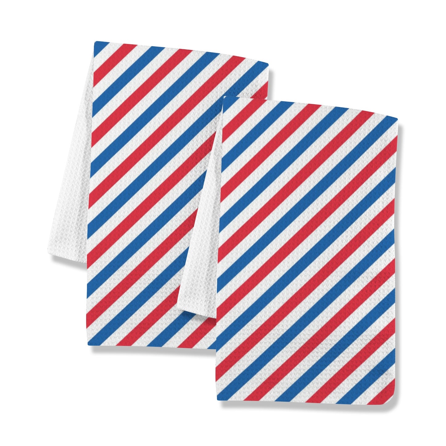 USA/American Flag Inspired Striped Pattern Kitchen Towel 40X60cm (Pack of 2) (Made in the USA)