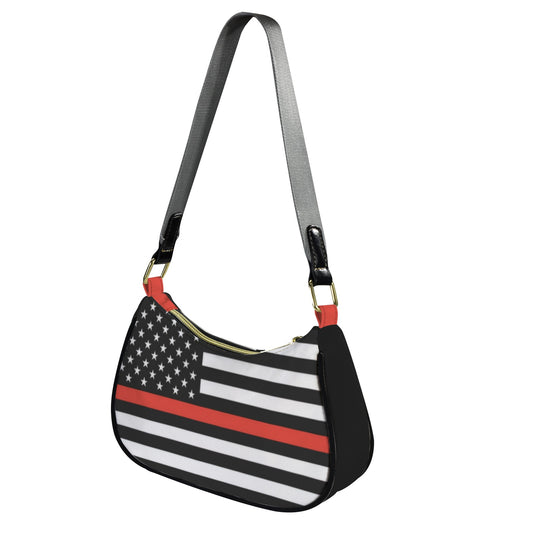 Thin Red Line Flag Inspired Women's Shoulder Bag