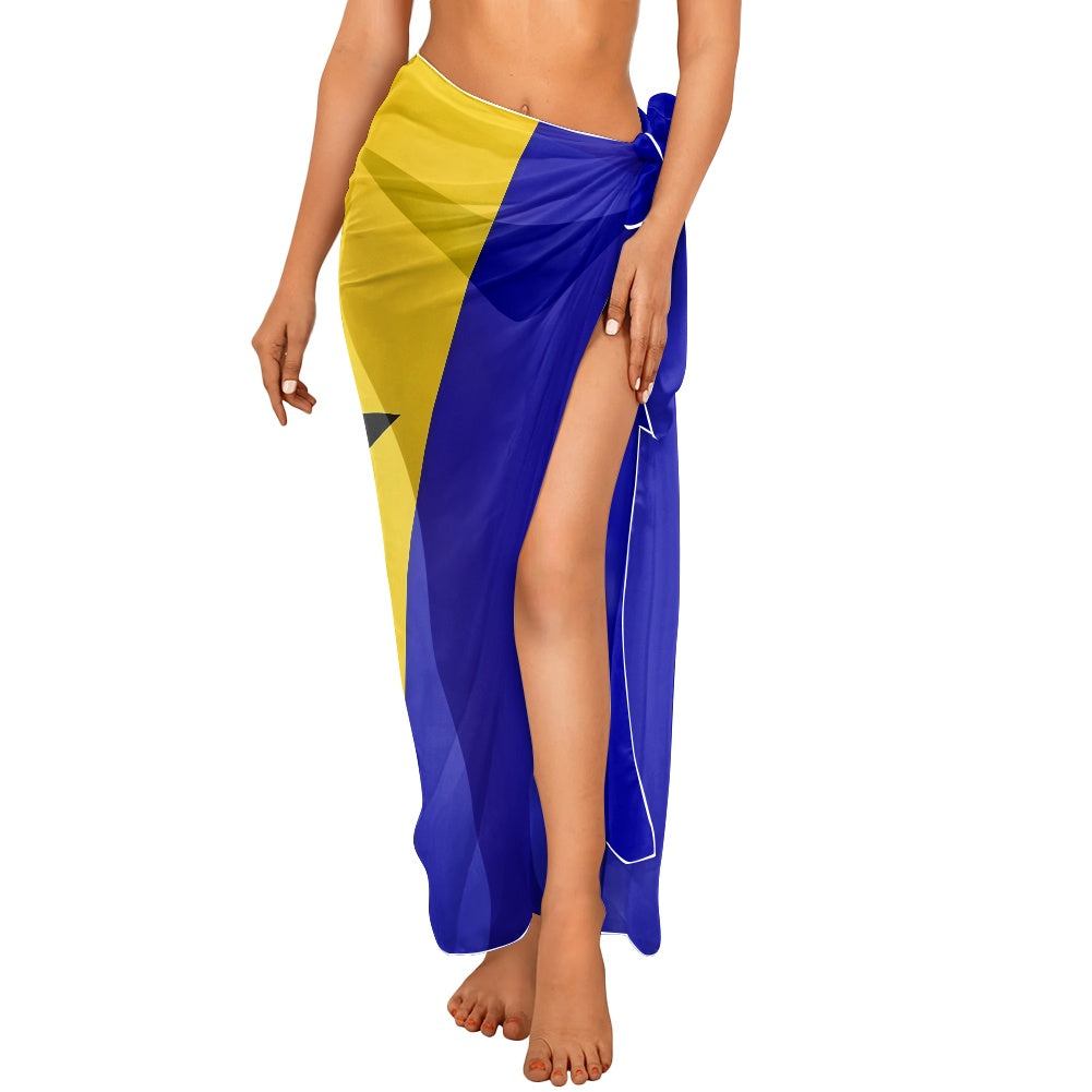 Barbados Flag Inspired Bikini Cover-Up