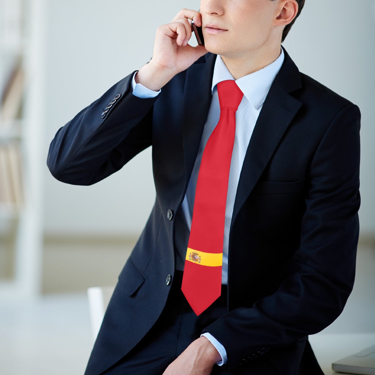 Spain Flag Inspired Classic Necktie (Two Sides)