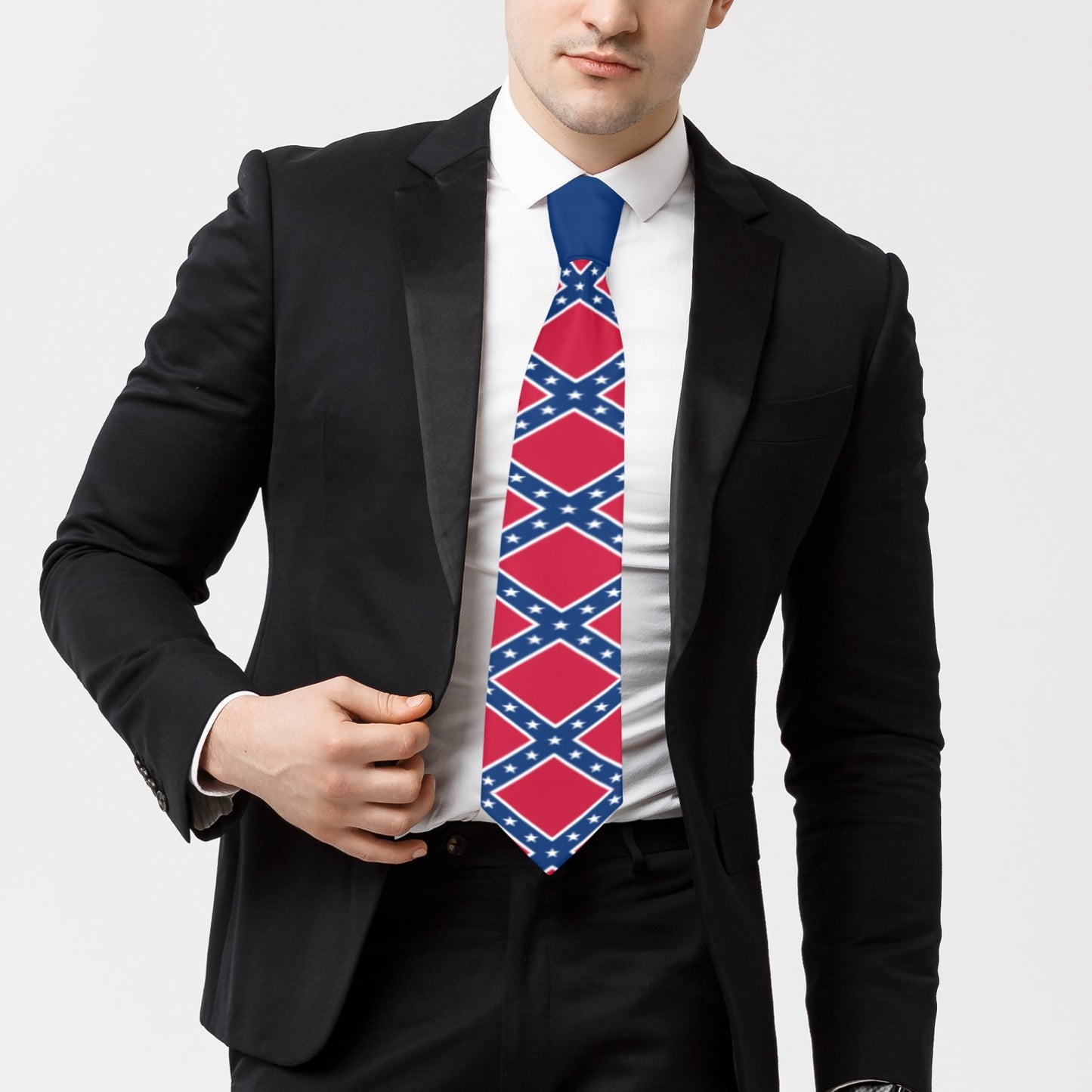 Confederate Battle Flag Pattern Style-2 Classic Necktie (Two Sides)
