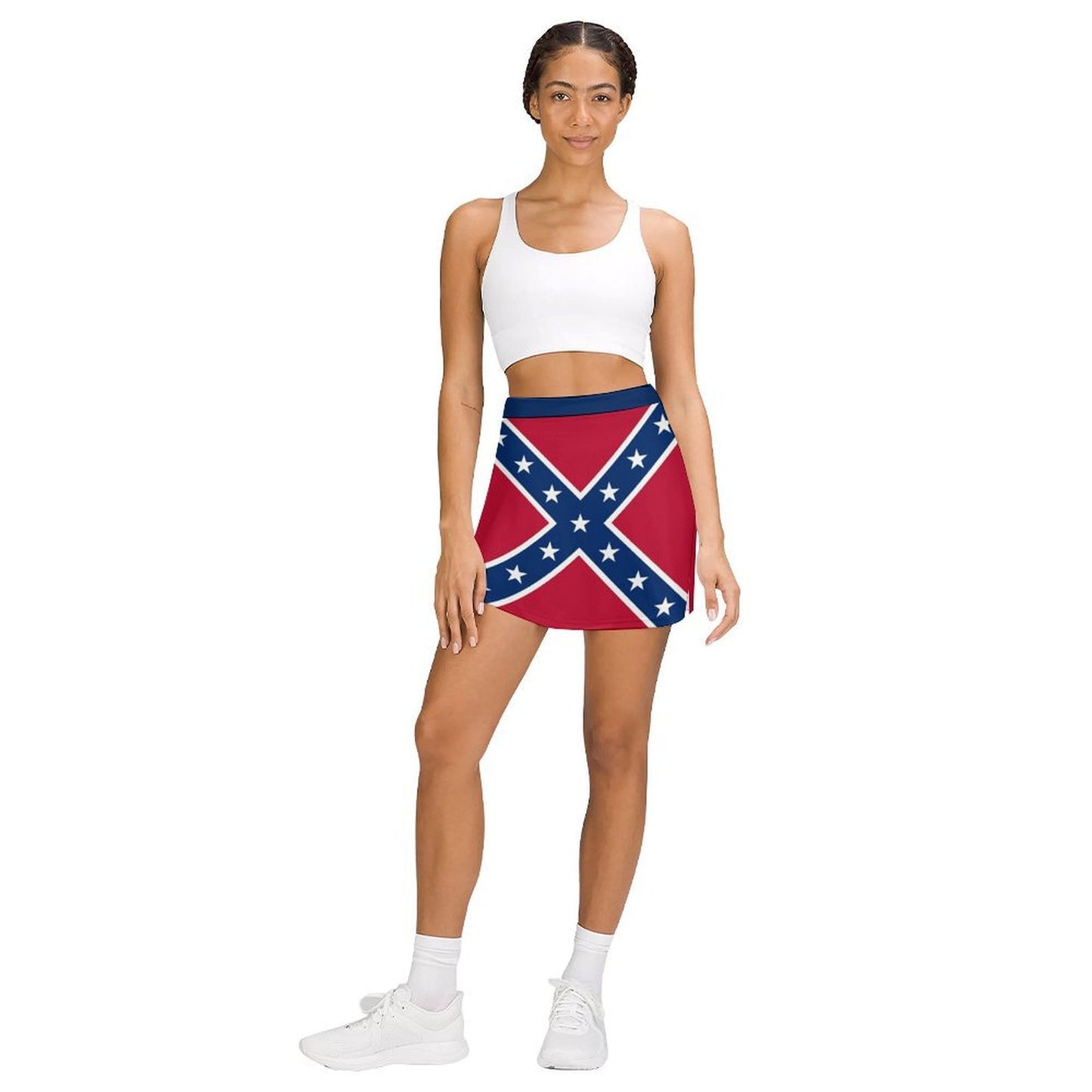 Confederate Battle Flag Inspired Women’s Skort with Pocket