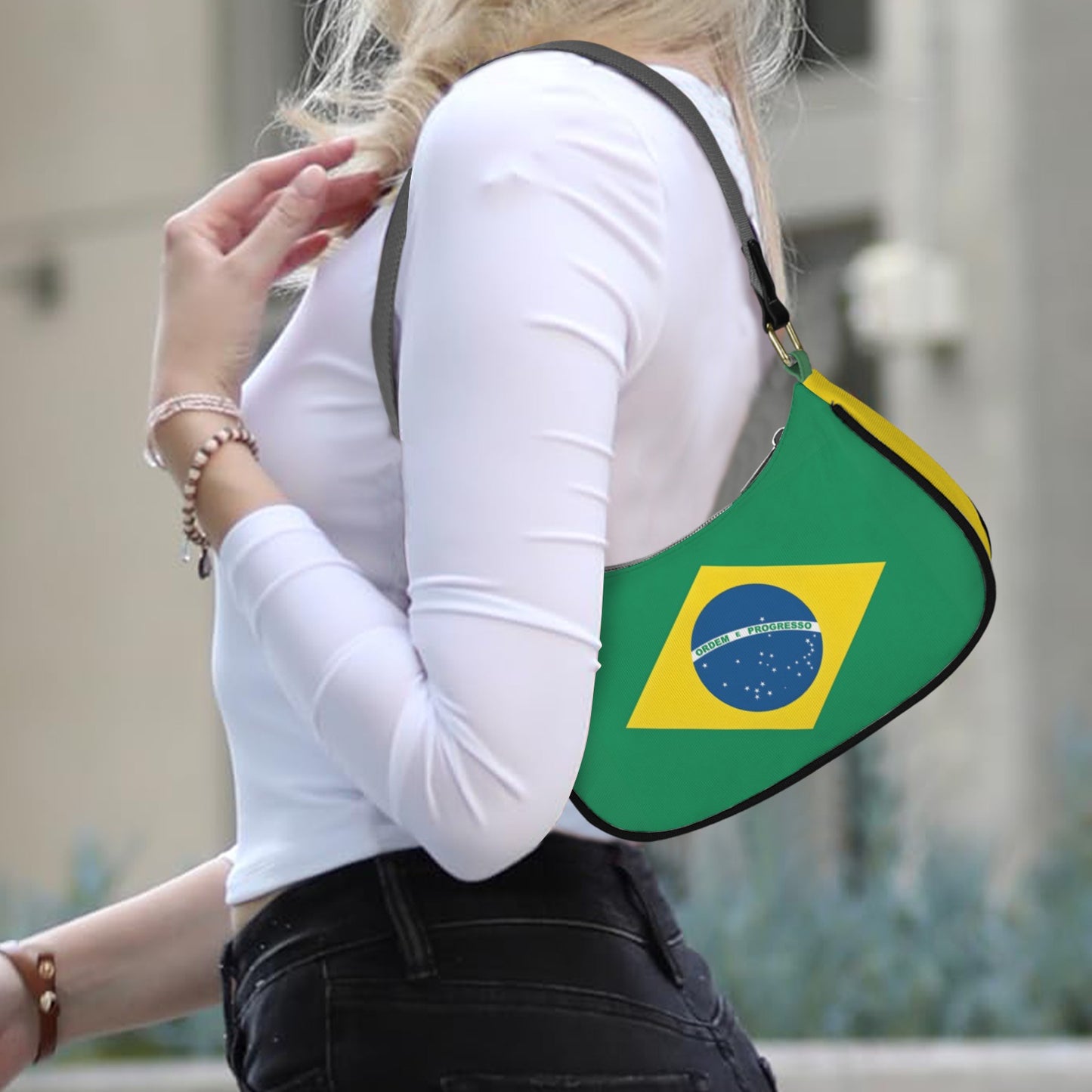 Brazil Flag Inspired Women's Shoulder Bag