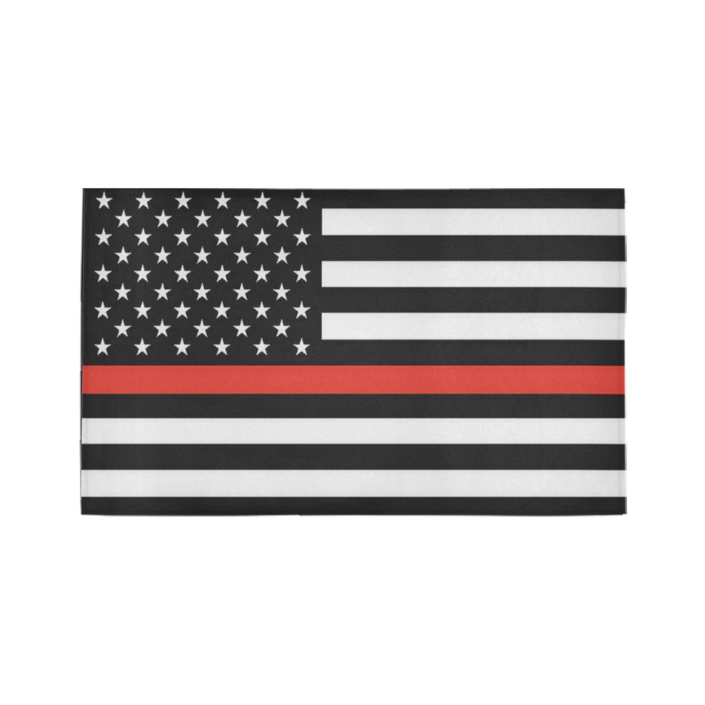 Thin Red Line Flag Inspired Doormat 30" x 18" (Sponge Material)