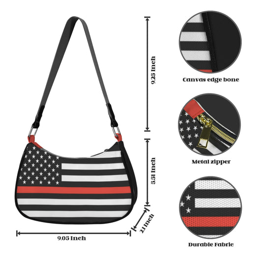 Thin Red Line Flag Inspired Women's Shoulder Bag