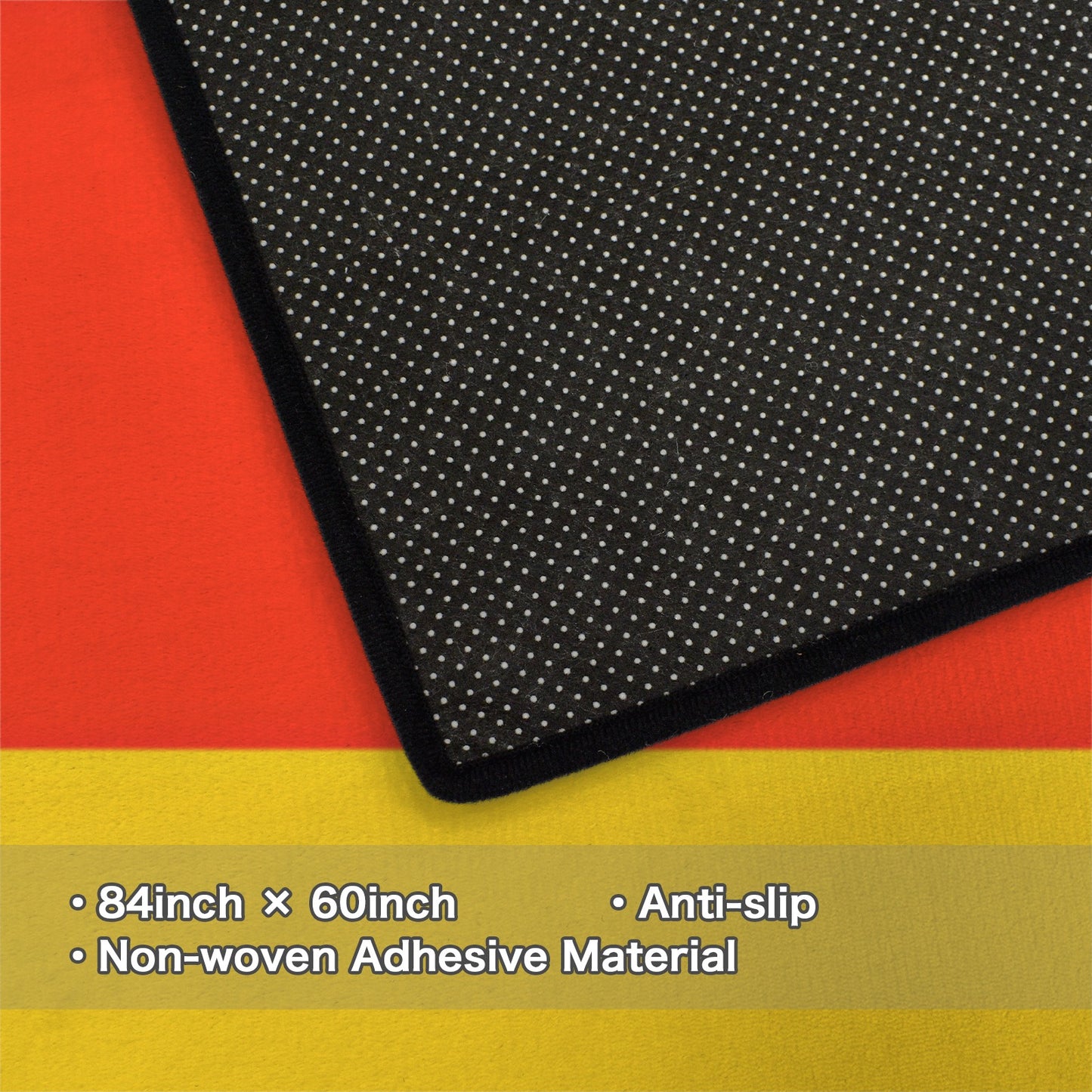 Germany Flag Inspired 84x60 Inch Area Rug with Black Binding (Made in the USA)